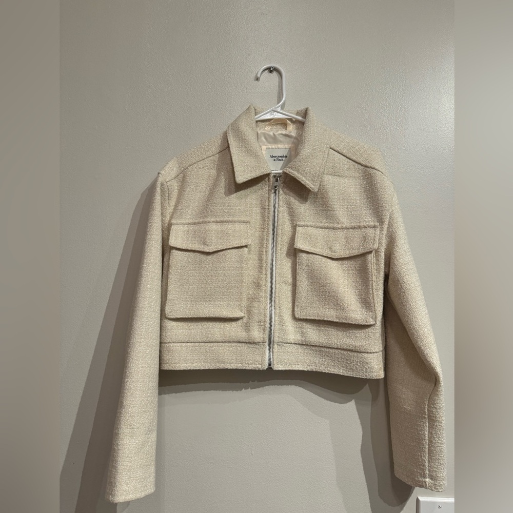 Abercrombie Cream Cropped Jacket